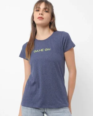 Typographic Print Crew-Neck T-shirt